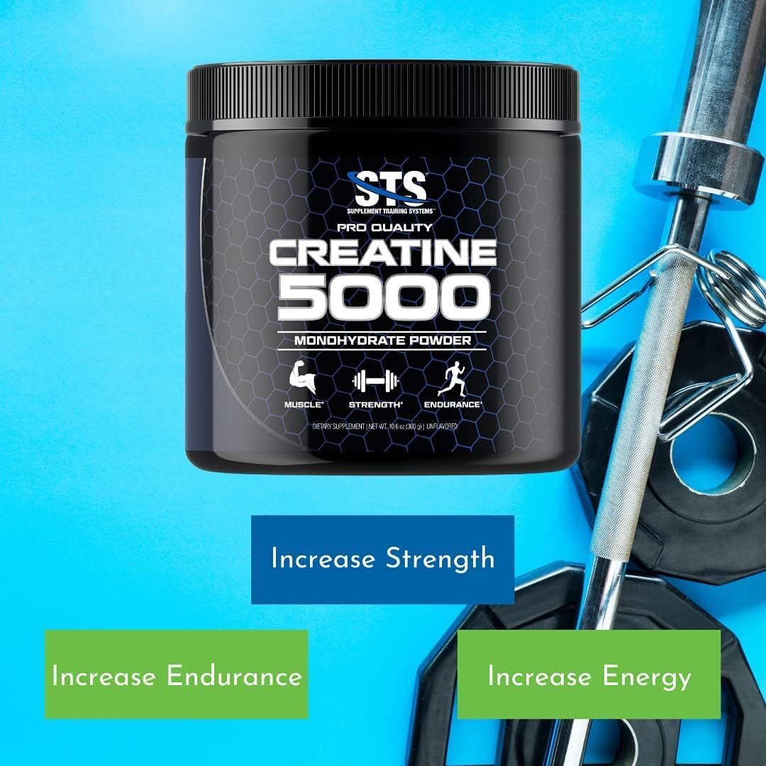 100% Pure Creatine Monohydrate Powder, 300 Grams, 60 Servings C413