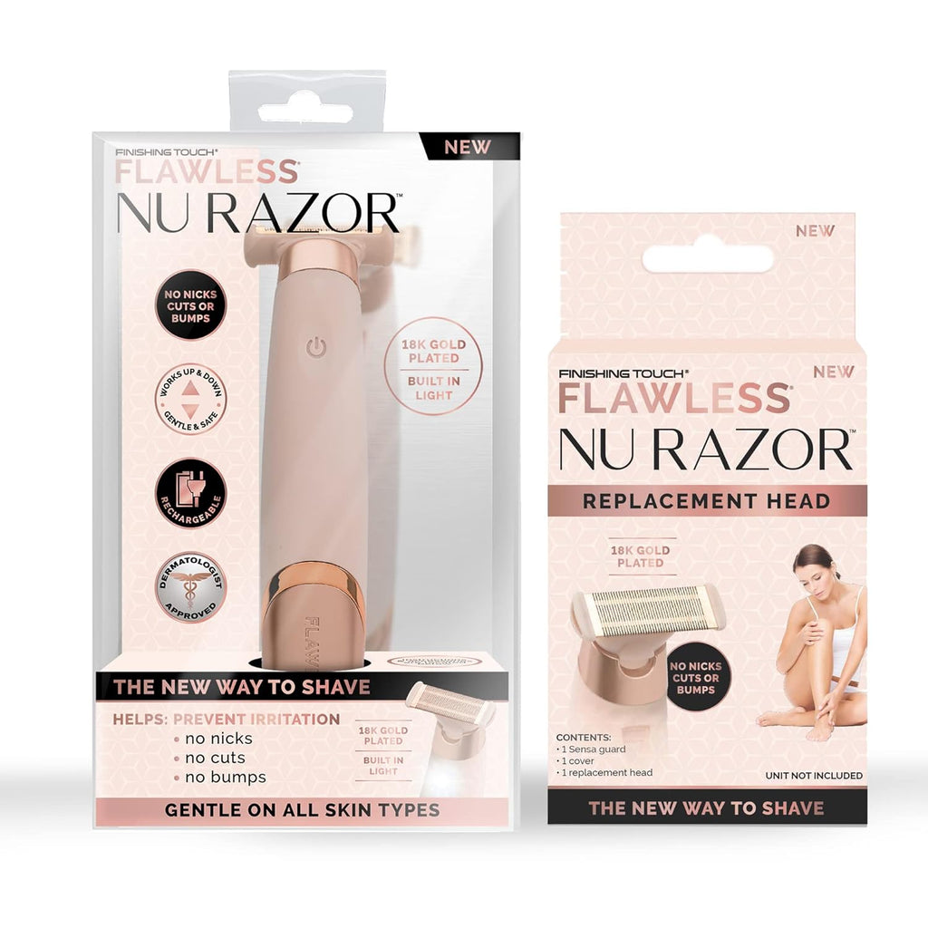 Portable Cordless Rechargeable Electric Razor with Replacement Blade, Rose Gold S404865