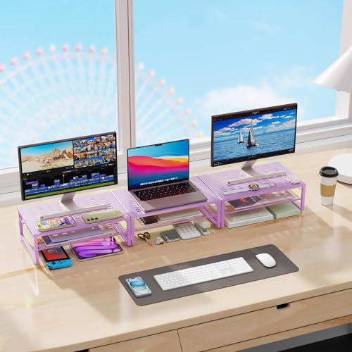 2-Tier Metal Monitor Stand Riser (Black) N4833