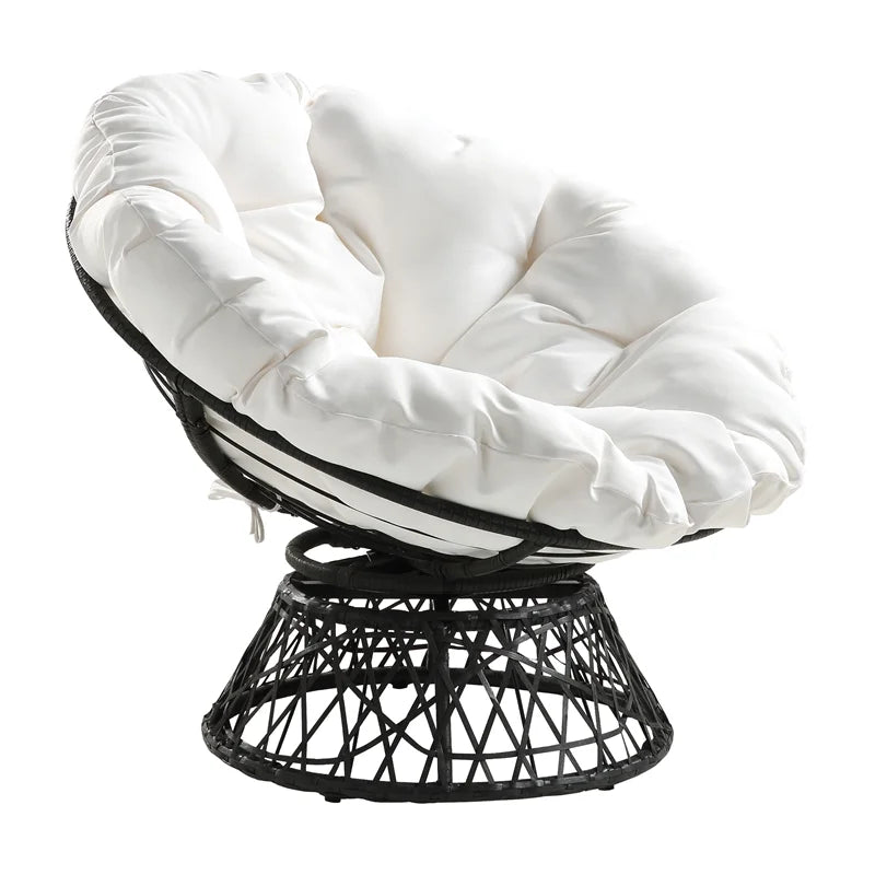 White cushion Papasan Chair with Black Frame Z954531