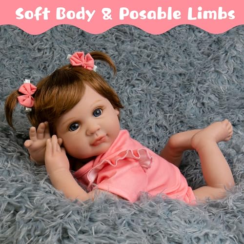 22 inch Lifelike Reborn Baby Doll with Feeding Toy Accessories Set U830195