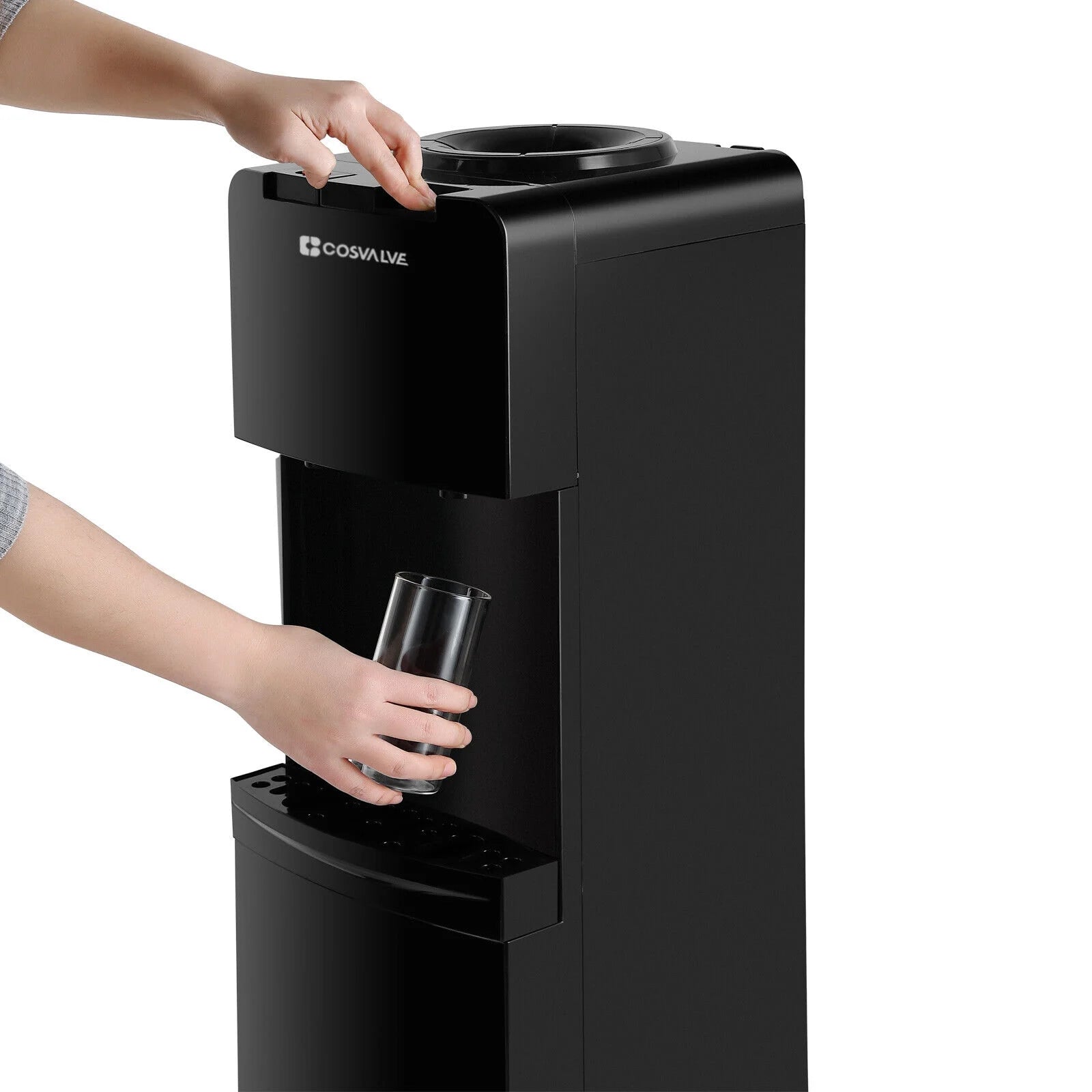 Black 5 Gallon Top Loading Water Dispenser Cooler with Child Safety Lock C6443