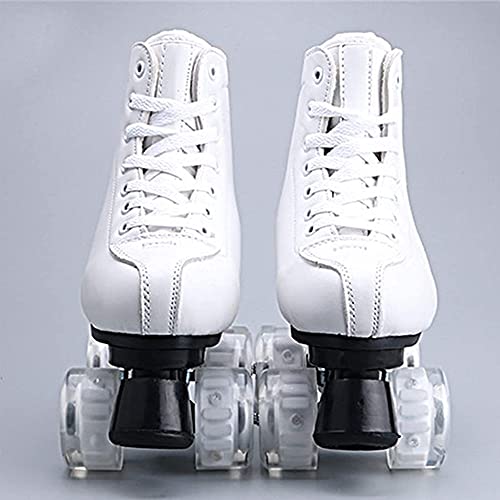 Classic White Quad Roller Skates with PU Leather and PU Wheels M488