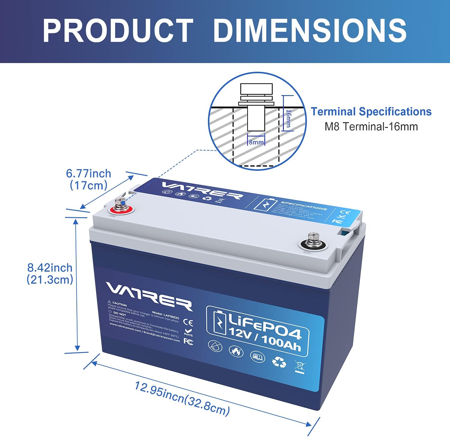 12V 200AH Lithium Iron LiFePO4 Deep Cycle Battery with 200A BMS A997869