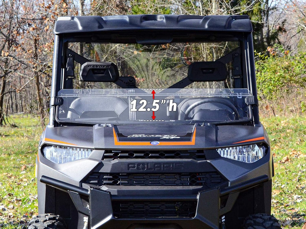 Heavy-Duty Scratch-Resistant Half Windshield 1/4" Thick Clear Polycarbonate W6823
