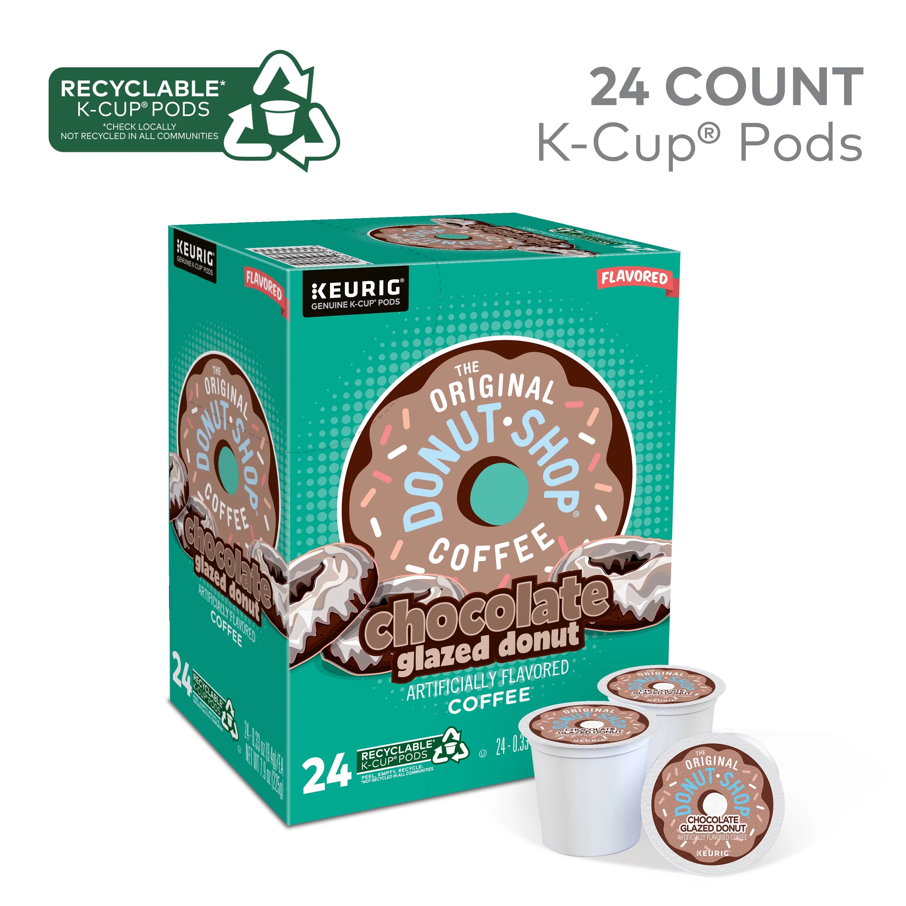 Chocolate Glazed Donut Medium Roast Coffee K-Cup Pods, 24 Count O4641