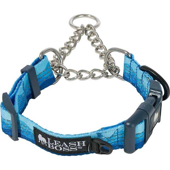 Patterned Reflective Chain Martingale Dog Collar H824