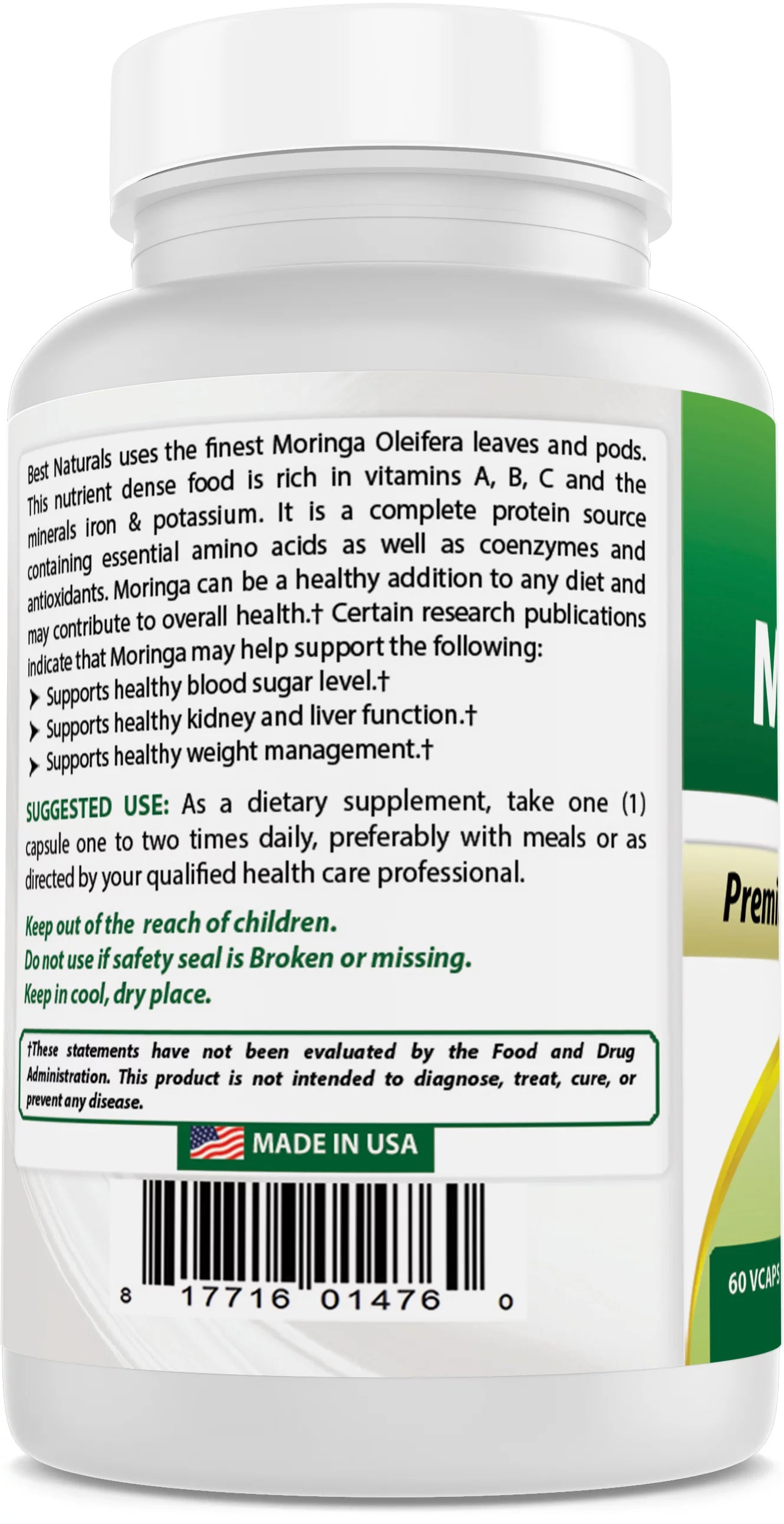 3 Pack Moringa 500 mg 60 Vegetarian Capsules G57321