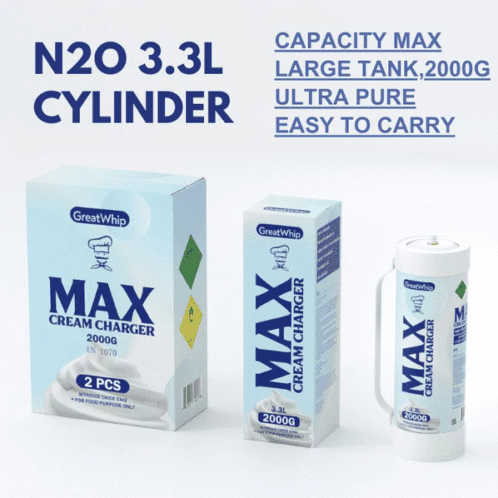 3.3L/2000g Tank Whipped Cream Chargers (2 Cylinders) Y4990
