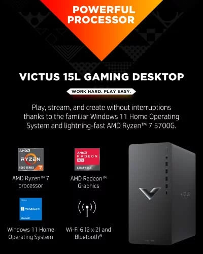 Gaming Desktop Computer, AMD Ryzen 7, 16 GB SDRAM, 512 GB SSD, Windows 11 Home J2343