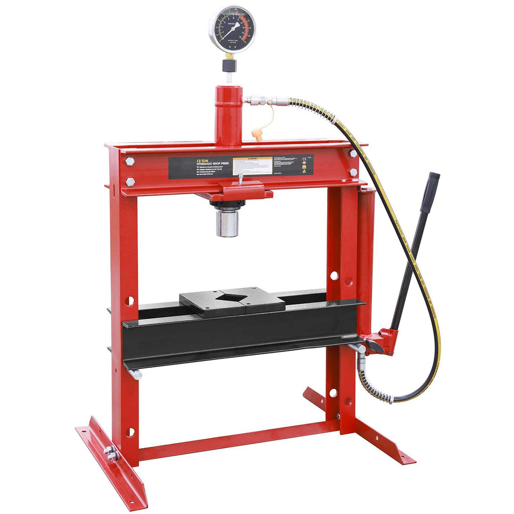 12-Ton Low-Profile Shop Press with Stamping Plates E1736