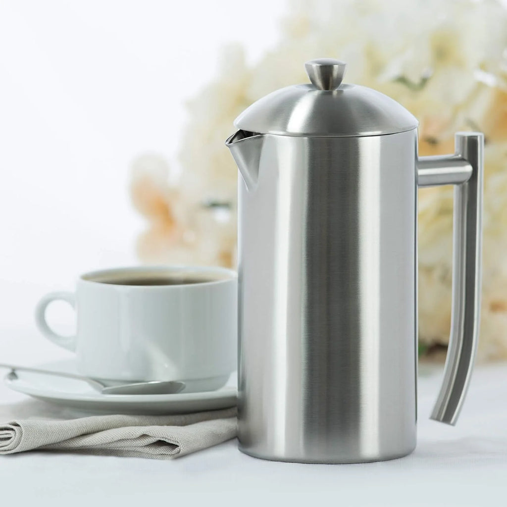 Double-Walled Stainless-Steel French Press Coffee Maker, Brushed, 17 Ounces I6106