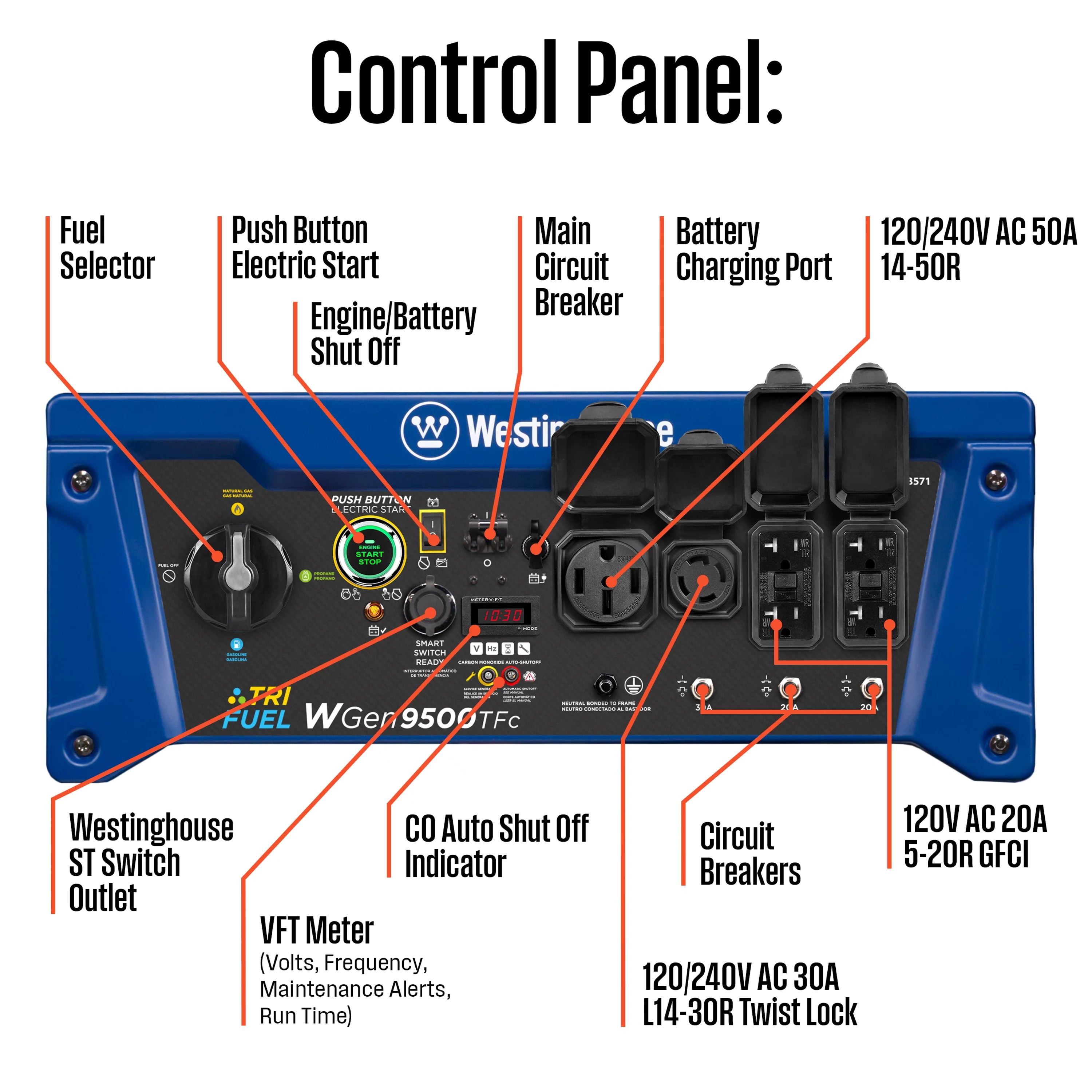 12,500 Peak Watt Dual Fuel Portable Generator H124262
