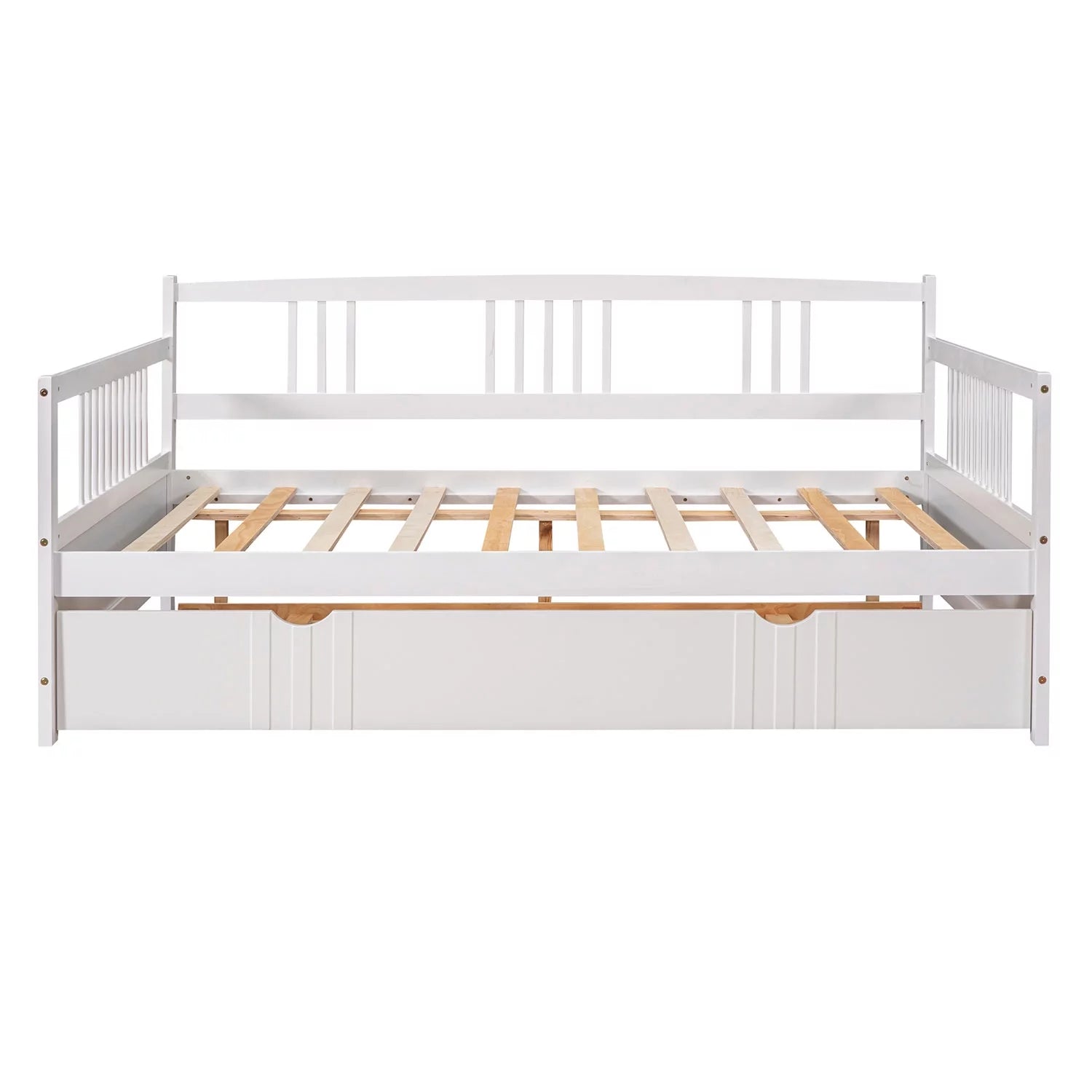 White Full Size Wood Daybed with Twin Trundle J28477