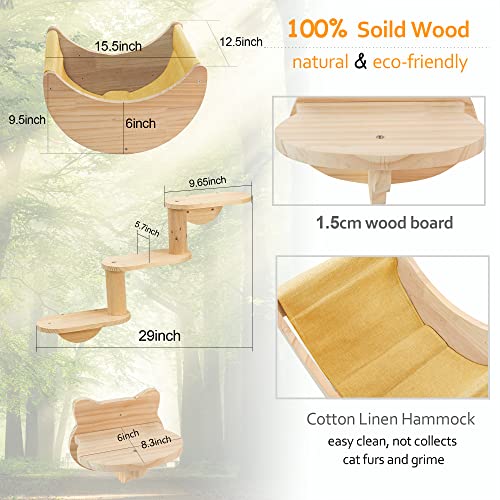 Solid Wood Cat Wall Shelves 3pcs/Set Q188