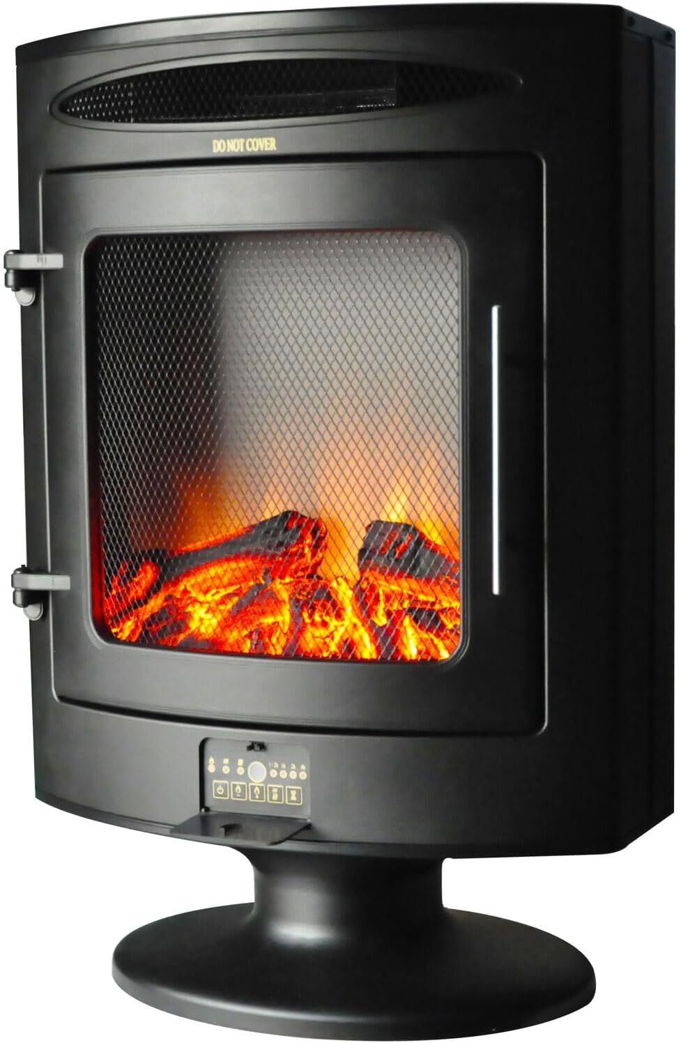 Black Steel Freestanding Electric Fireplace Q4934