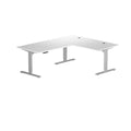 Gray Frame Ebony Oak Top L Shaped Height Adjustable Standing Desk 72" x 60" J7953