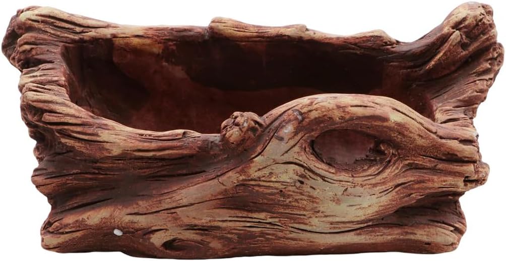 Imitation Wood Stump Shape Planter with Drainage Hole U995724