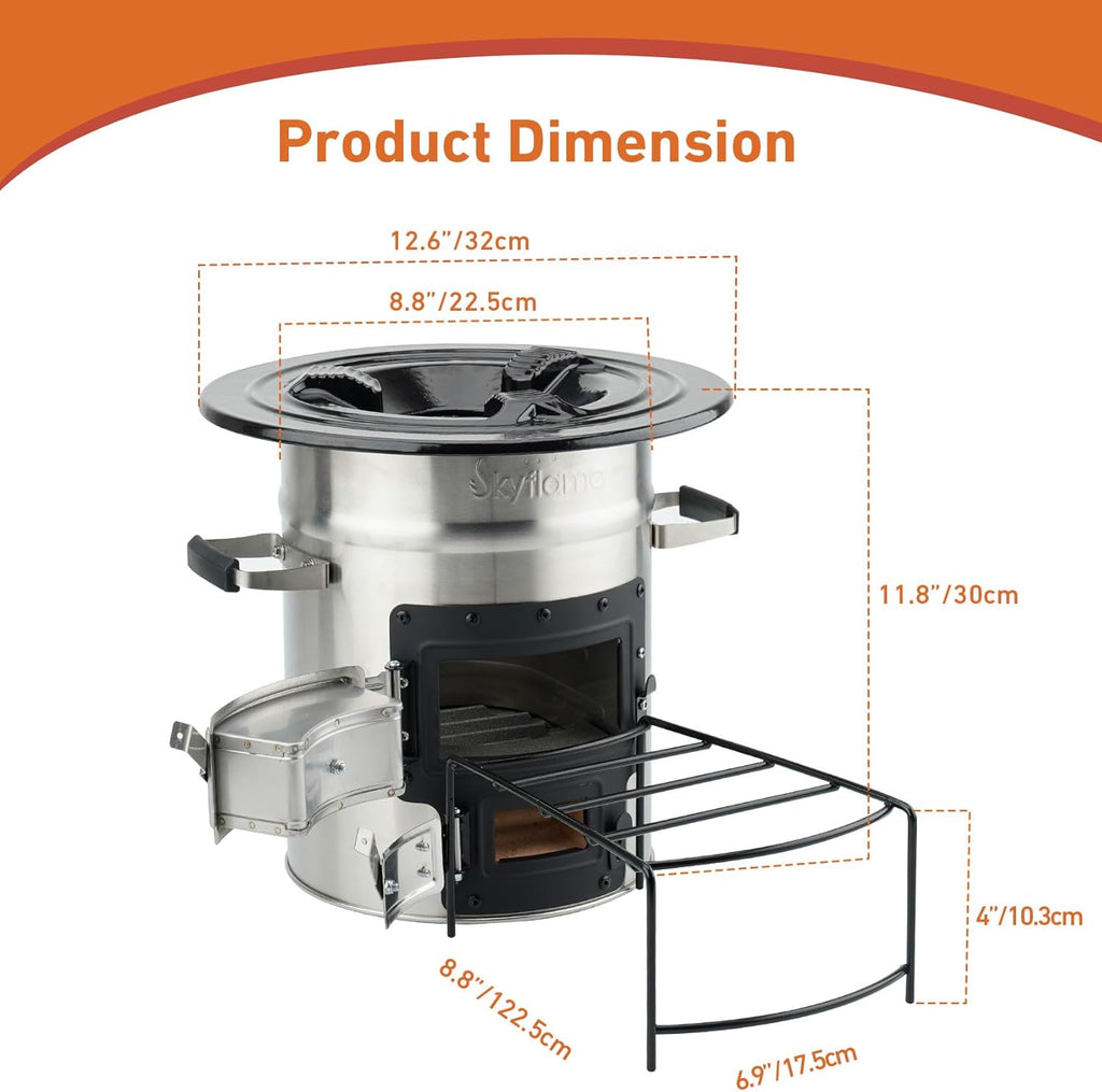 Stainless Steel Wood Burning Camping Stove P2794