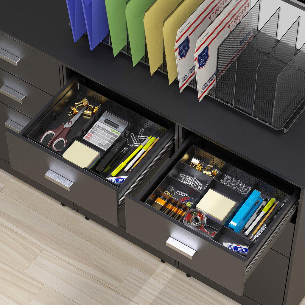 Black 9 Compartment Drawer Organizer Tray F688