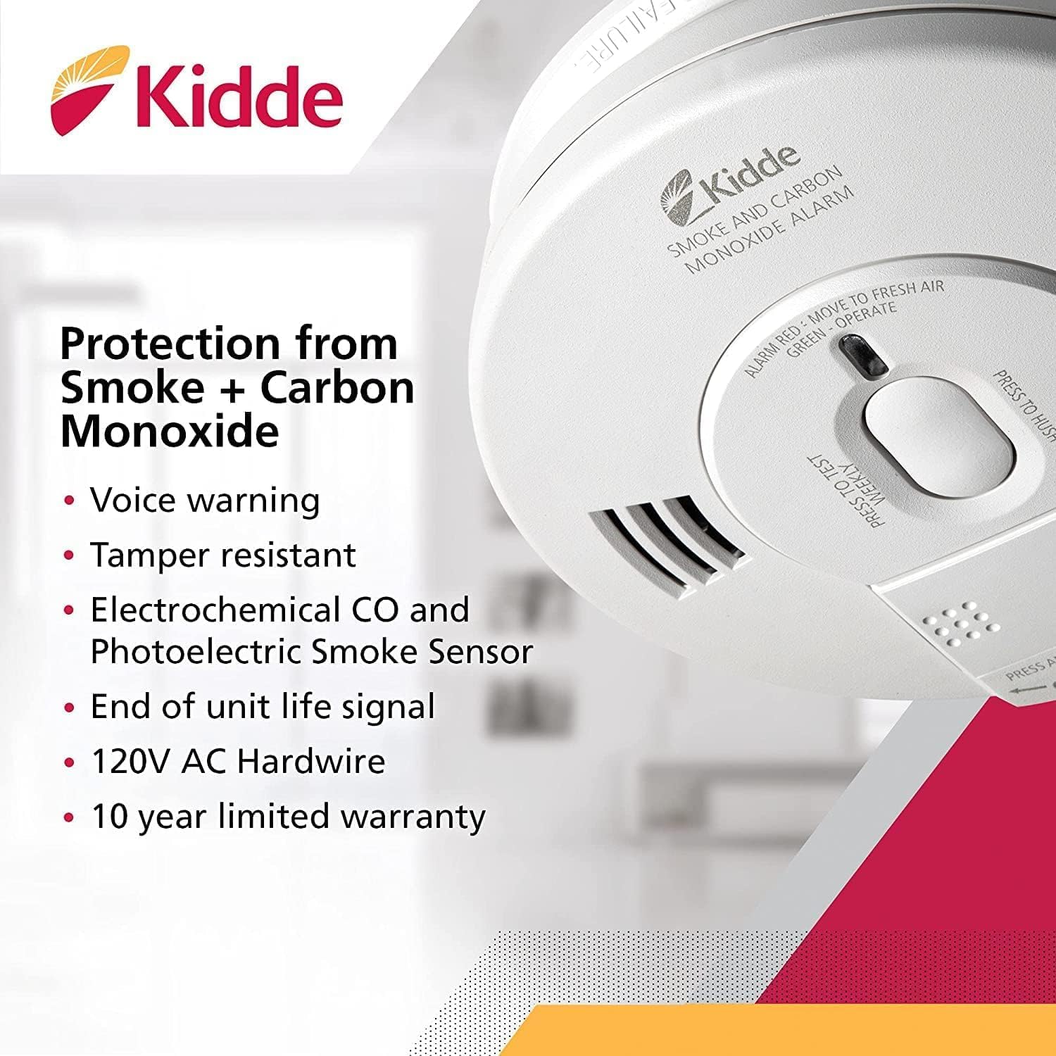 Hardwired Interconnect Smoke & Carbon Monoxide Alarm 6 Pack G789