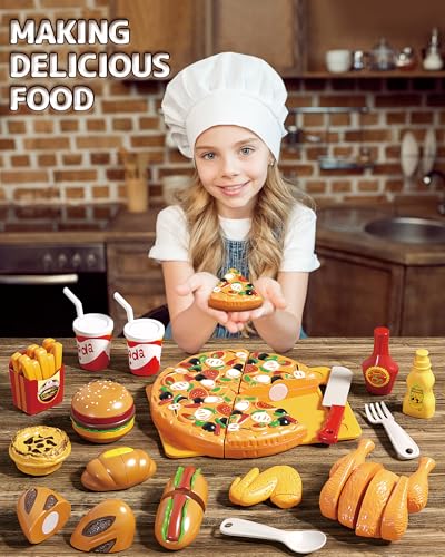 80pcs Pretend Play Food Set with Picnic Basket U253