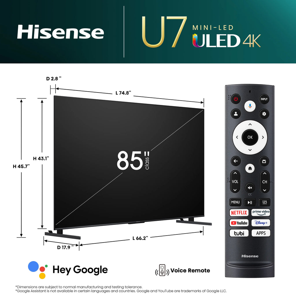 85" Mini-LED ULED 4K UHD Google Smart TV, QLED, Native 144Hz, 1000-Nit, Dolby Vision IQ, Full Array Local Dimming N48529