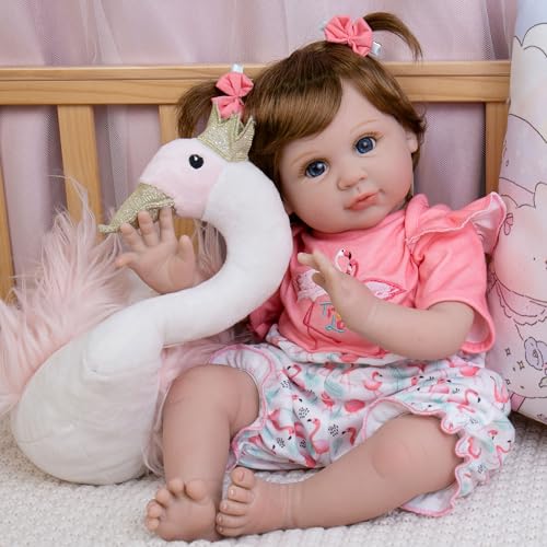 22 inch Lifelike Reborn Baby Doll with Feeding Toy Accessories Set U830195