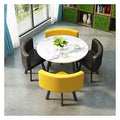 White 80cm Round Table with 4 PU Leather Chairs P235773