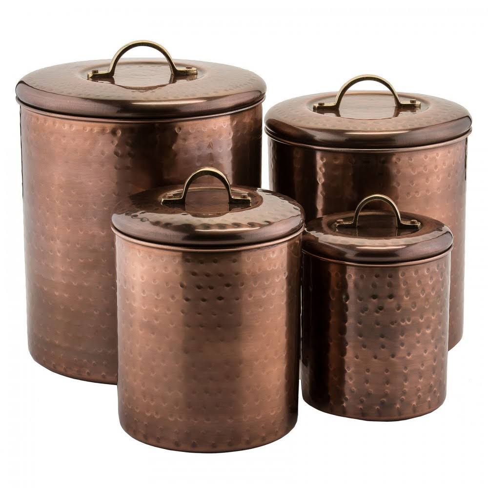 Set of 4 Antique Copper Canisters I2053