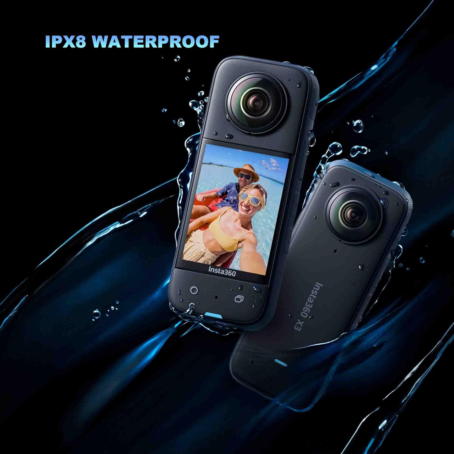 5.7K 360 Waterproof Action Camera with Touch Screen, Black Z45913
