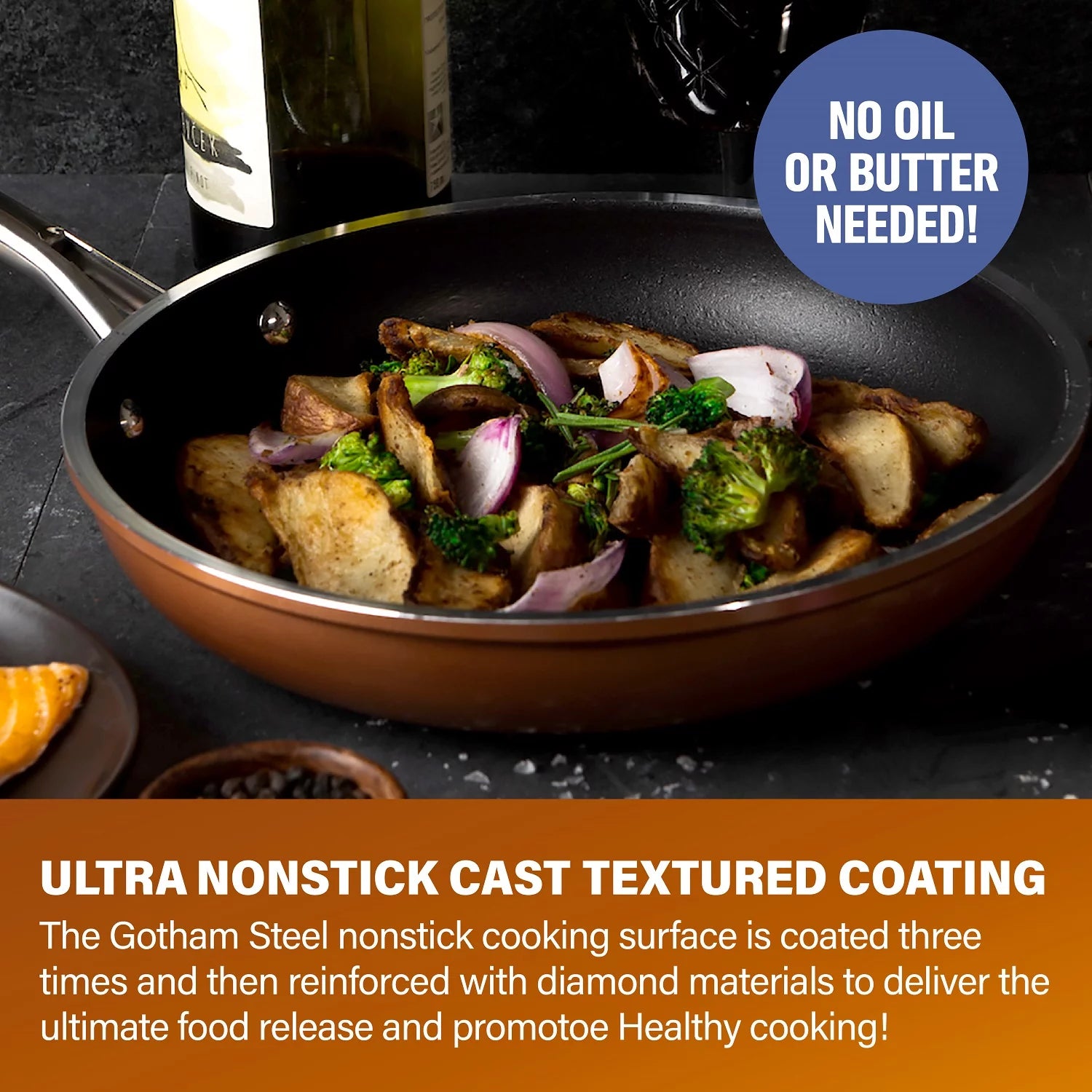 3-Piece Copper Nonstick Frying Pan Set J519101