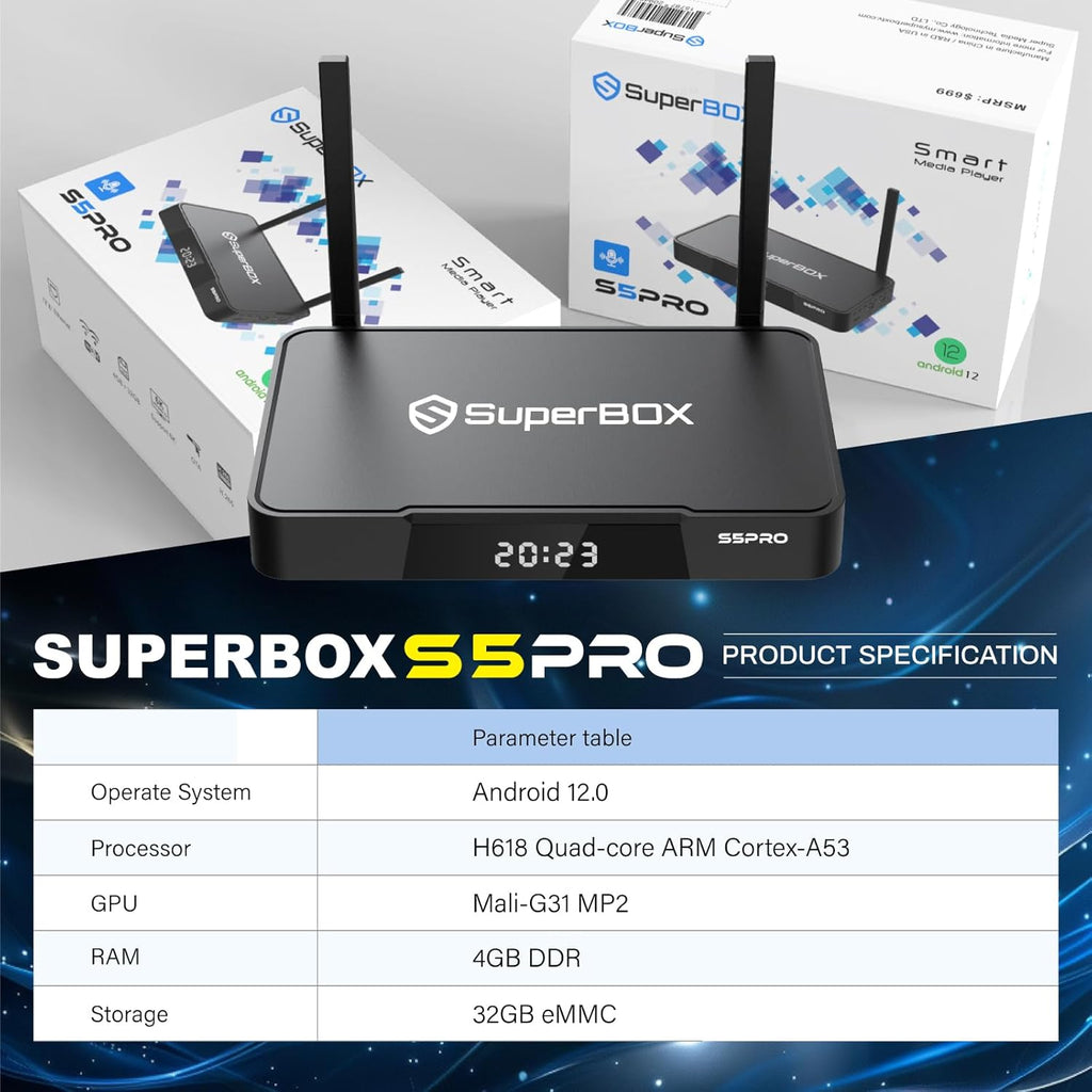 TV Box with 4GB RAM + 32GB ROM, Dual Band Wifi, Voice Remote D5830