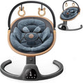 White Portable Baby Swing with Bluetooth Speaker, 3 Seat Positions, 5 Speeds and Remote Control U75612