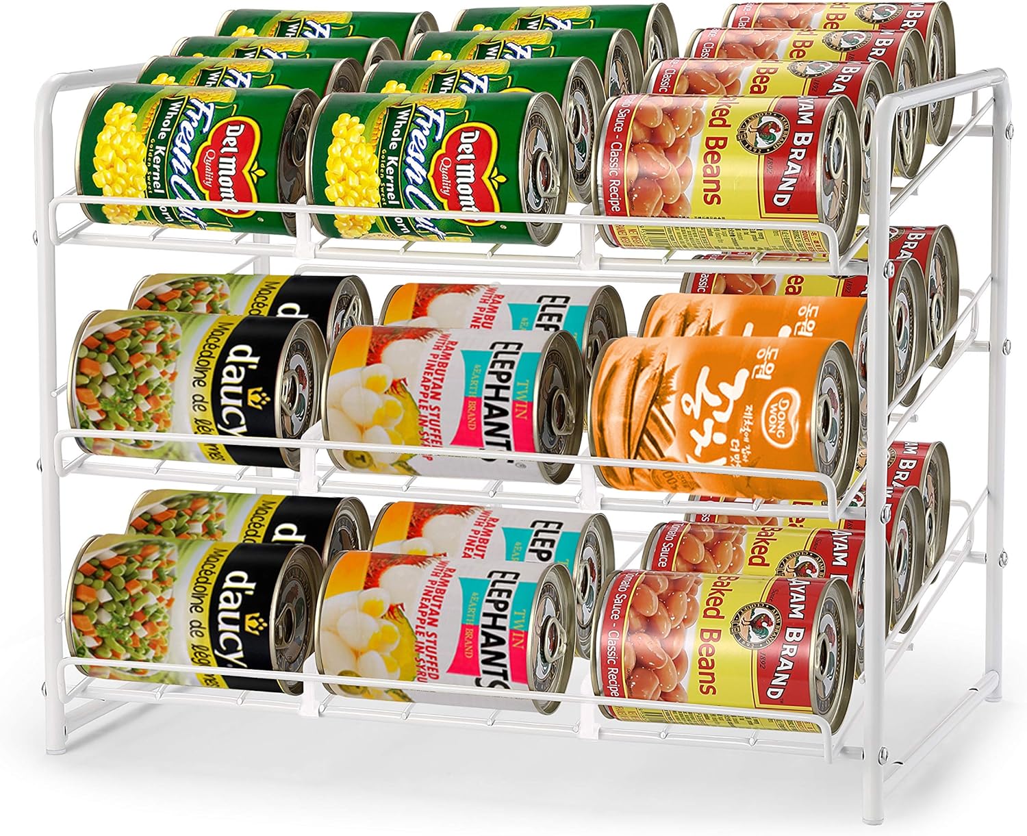 White Stackable Can Rack Organizer Z6342