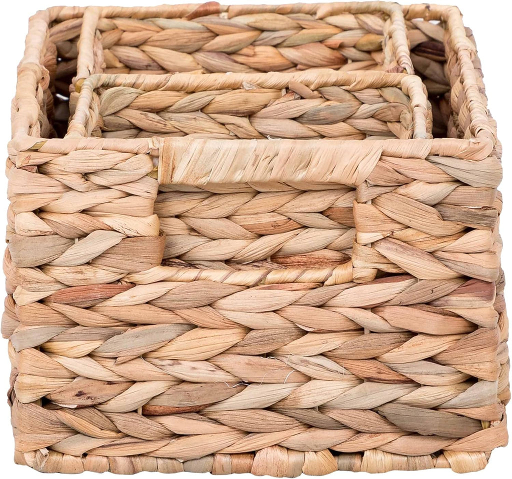 Woven Natural Water Hyacinth Organizational Basket Set of 3 W9327