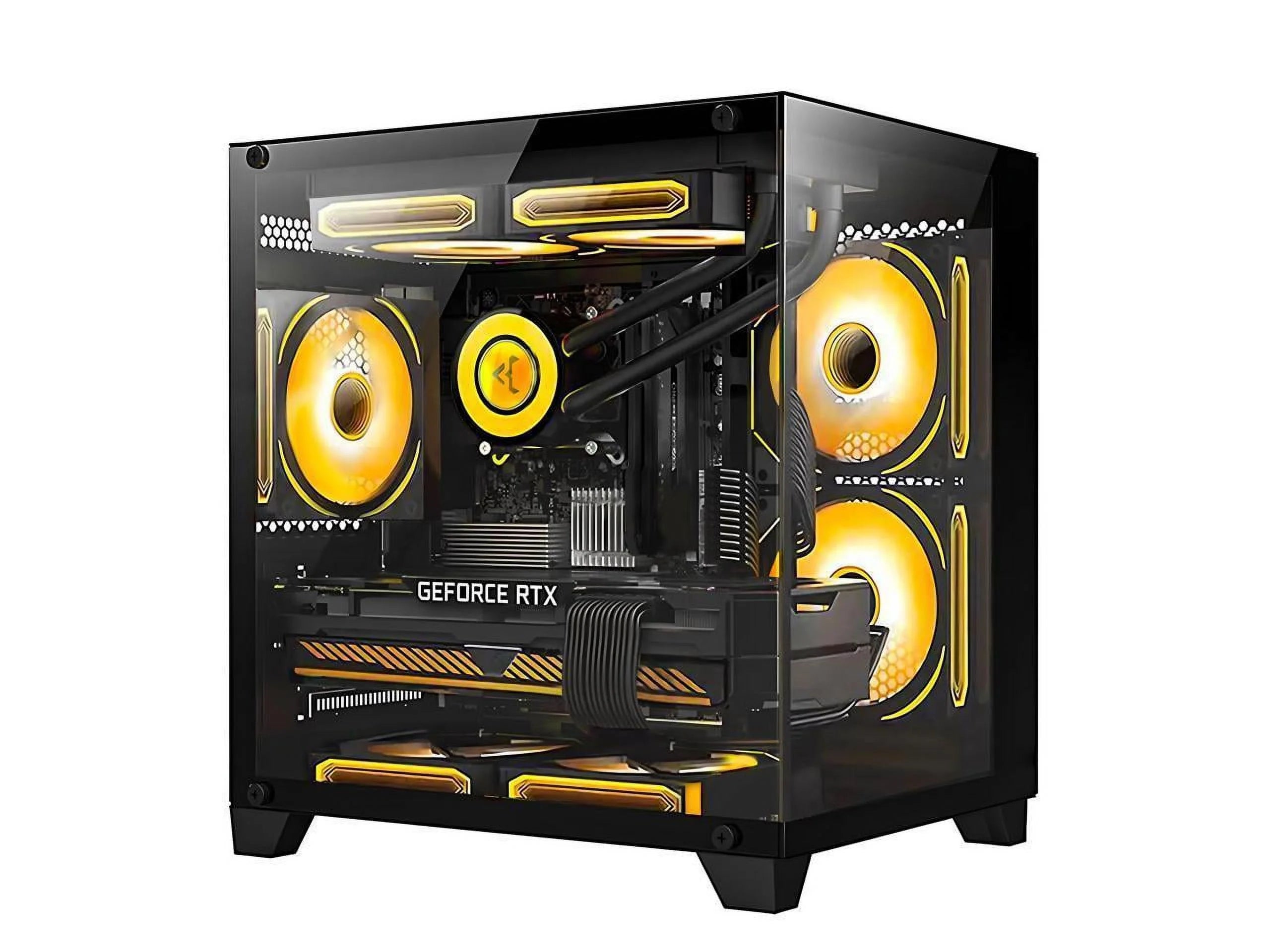 Black Gaming PC with AMD Ryzen 5 5600X RTX 4060TI 16GB 32GB DDR4 RAM 1TB M.2 1TB SATA SSD 240 Liquid Cooler Windows 11 Pro I20277