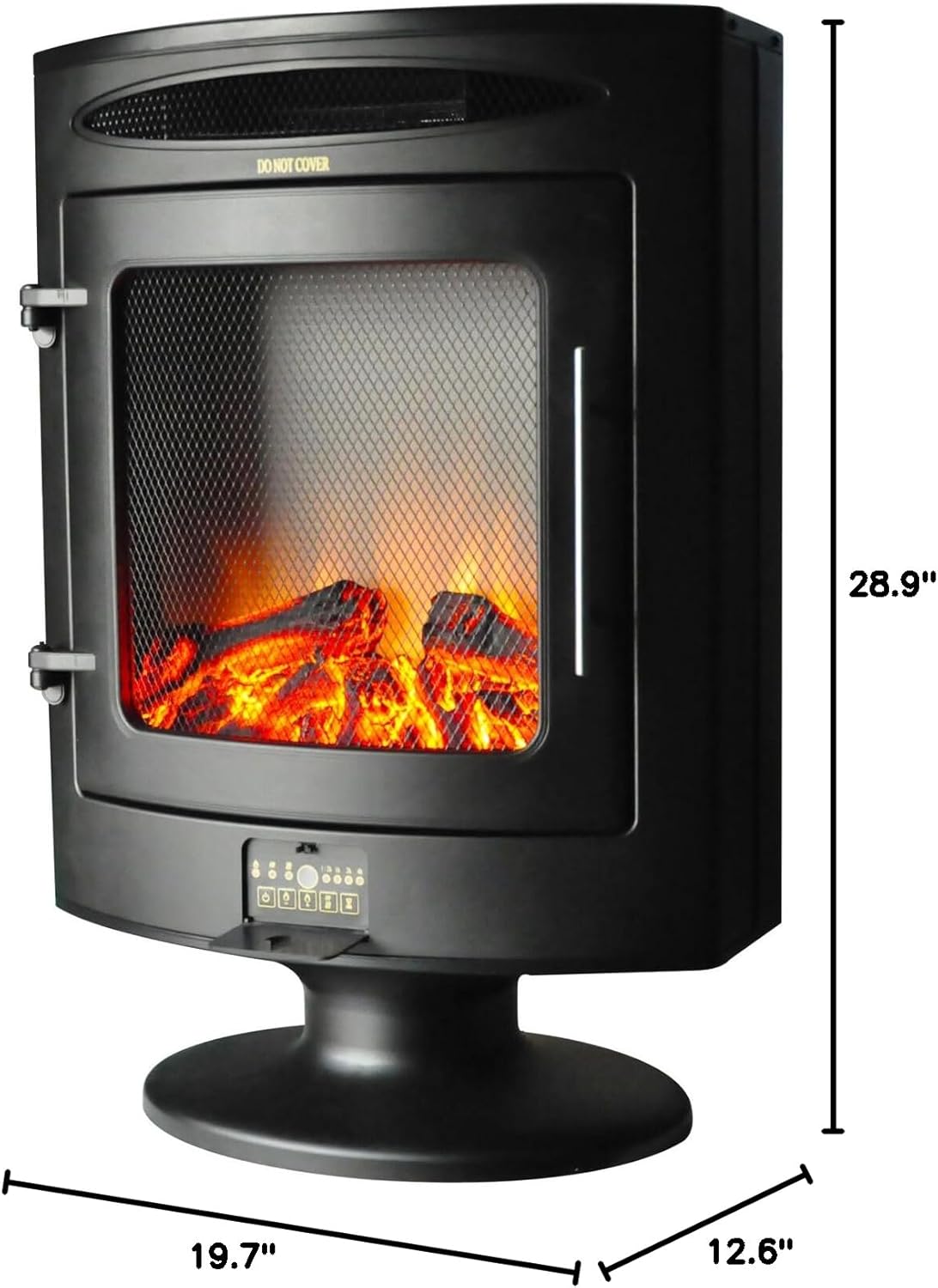 Black Steel Freestanding Electric Fireplace Q4934