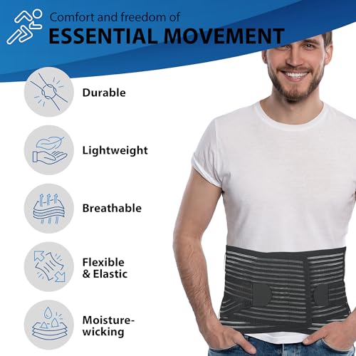 Black M-L Back Brace with Lumbar Pad R55375