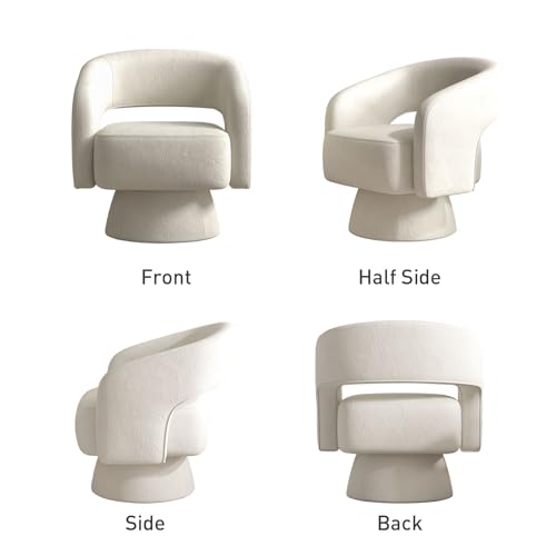 Beige Velvet Swivel Barrel Chair Set of 2 Y393
