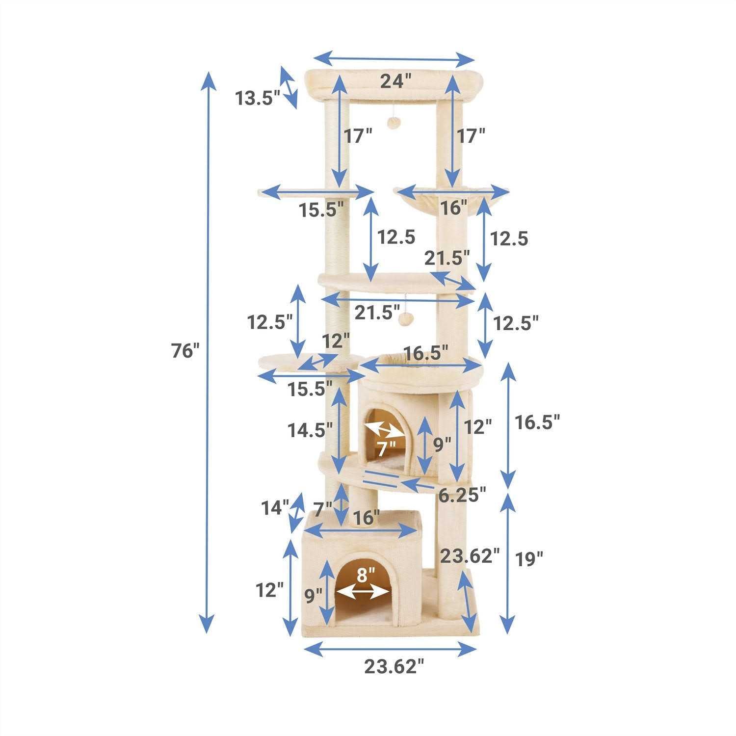 76-in XXL Heavy Duty Cat Tree F351