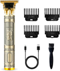 Cordless Hair & Beard Trimmer with 4 Guide Combs, Rechargeable T-Blade Hair Clippers, Bronze Y770953