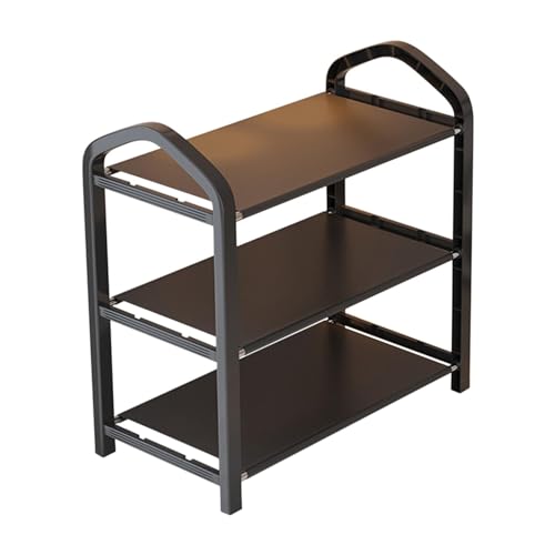 3 Tier Stainless Steel Shoe Rack (black) M166