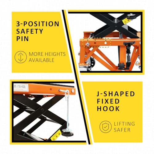 Hydraulic Motorcycle Lift Table, 350 LBS Heavy Duty Scissor Jack Stand with Wide Deck Y807799