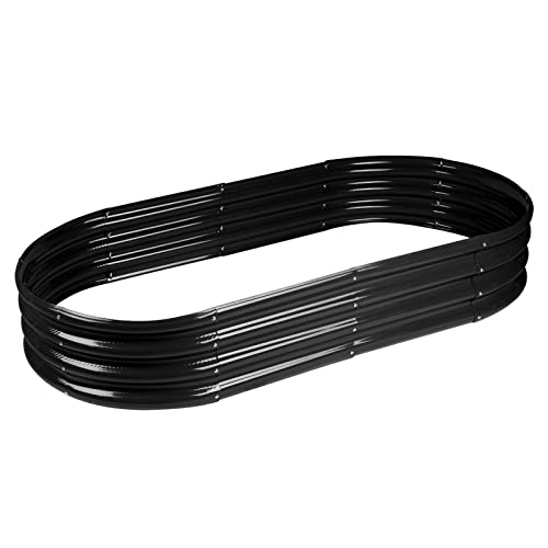 5ft Oval Galvanized Metal Raised Garden Bed Planter J47478
