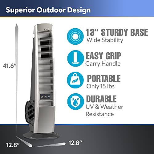 42" Black Portable Outdoor Tower Fan with 4 Speeds C1619