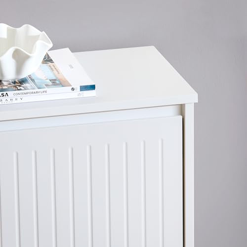 White Shoe Storage Cabinet with 2 Flip-Drawers H8635