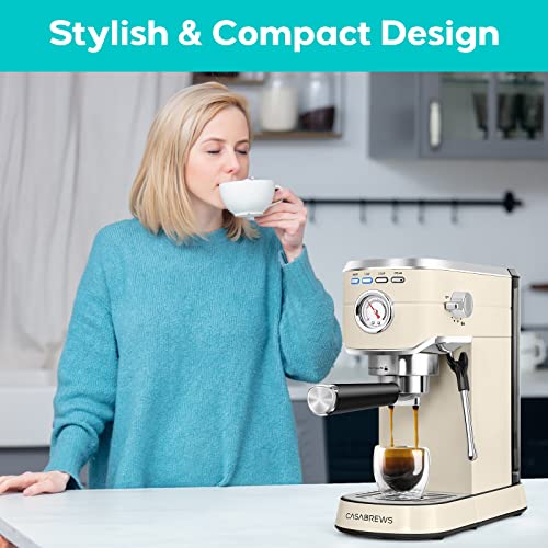Espresso Machine 20 Bar with Milk Frother Steam Wand, Compact Coffee Machine with 34oz Removable Water Tank W5327