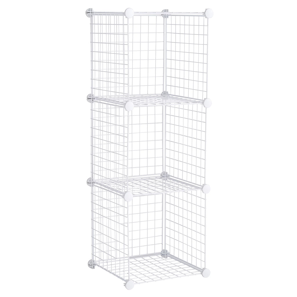 White 3-Piece Stackable Modular Storage Cube Set V922129