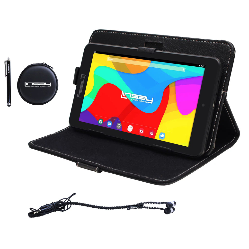 7" Quad Core 2GB RAM 32GB Android 12 Tablet with Black Case, Earphones and Pen Stylus U2031